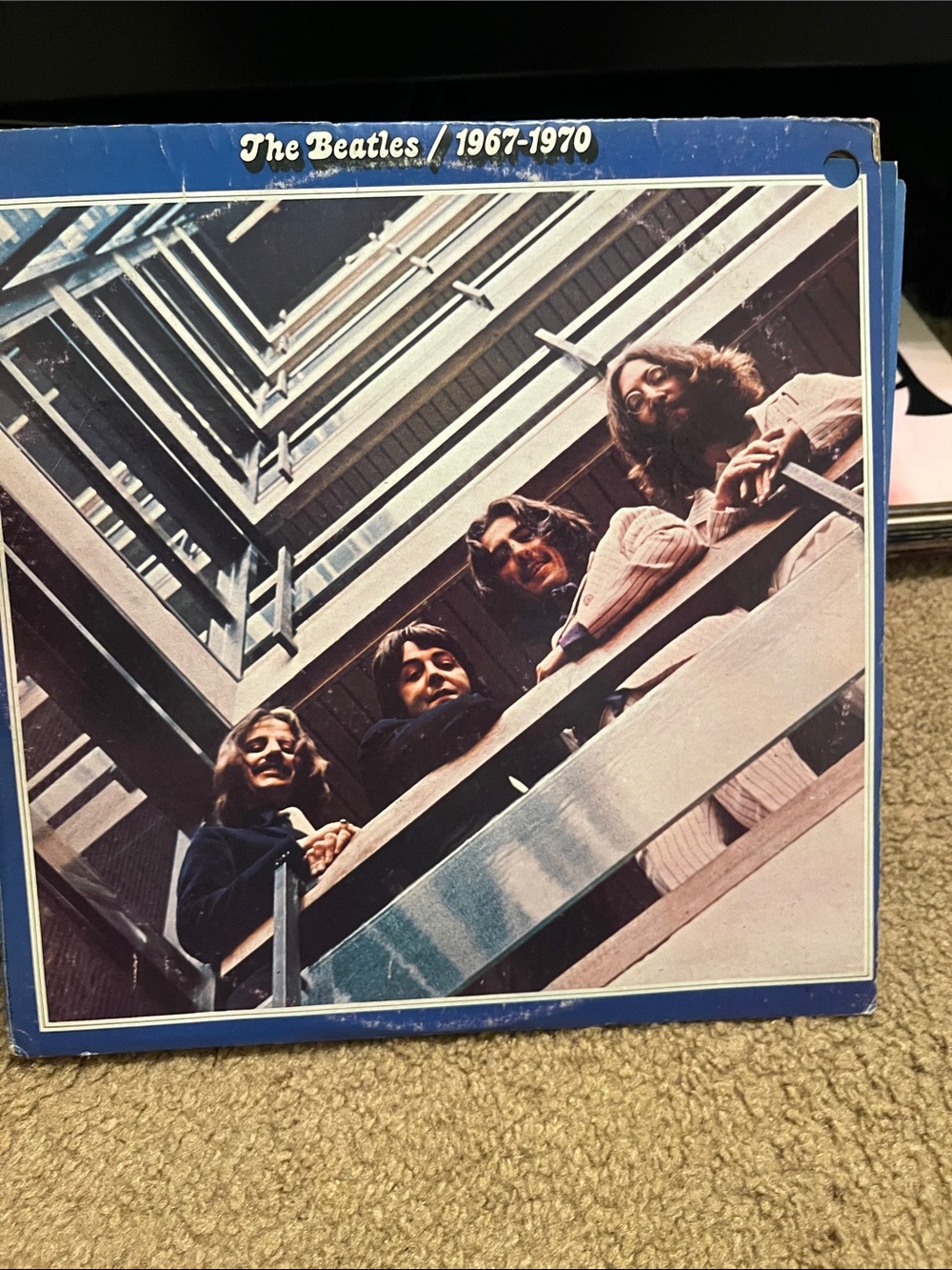The Beatles 1967-1970 Blue Border Album Cover Featuring Band Photo